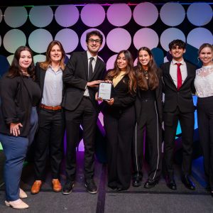 ama students receiving award for top 5 collegiate chapter